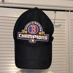 2007 Boston Red Sox World Series Hat Color Black Size says one Size fits most